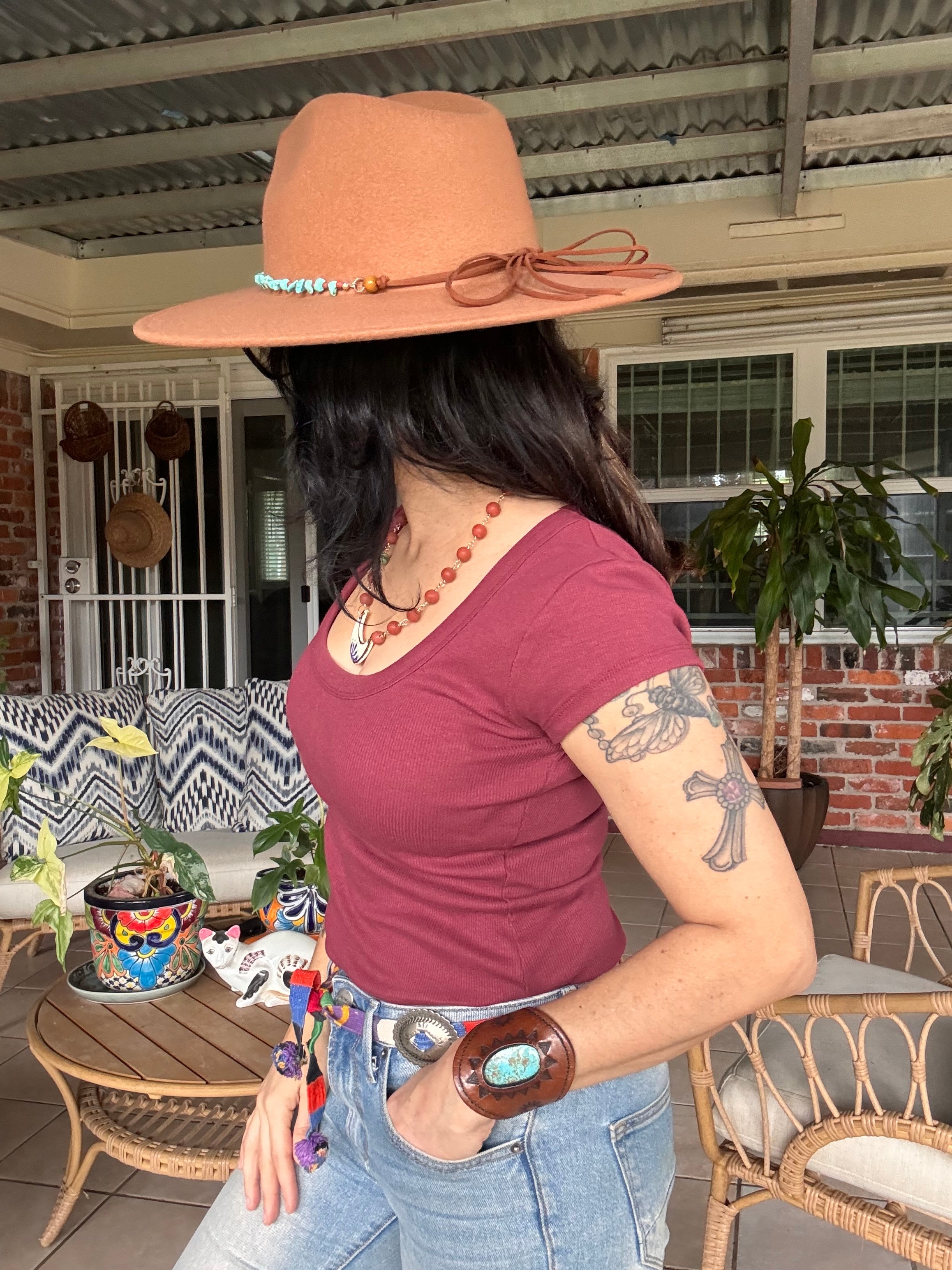 Turquoise bead Hat band