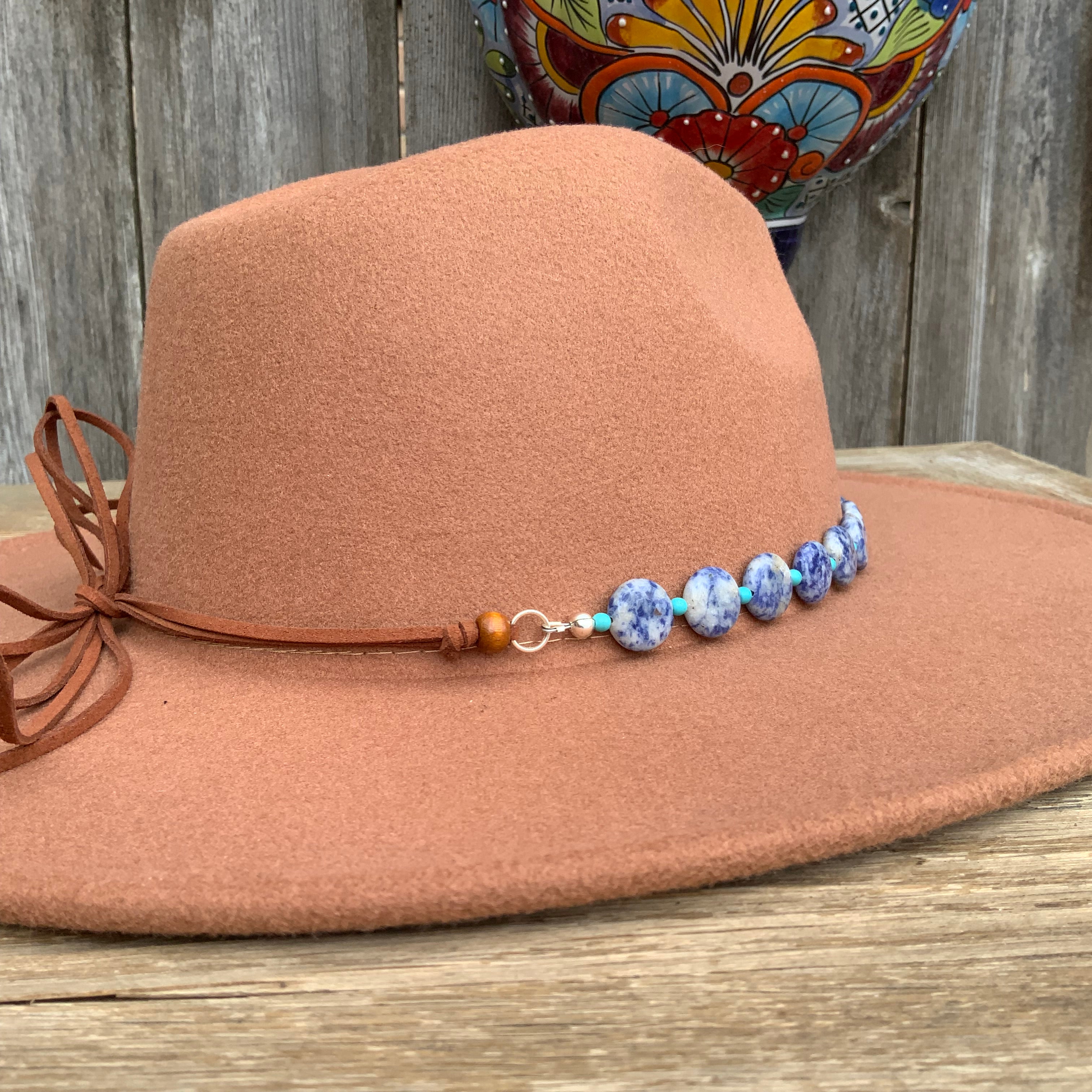 Sodalite Hatband, Blue Gemstone Hat Band