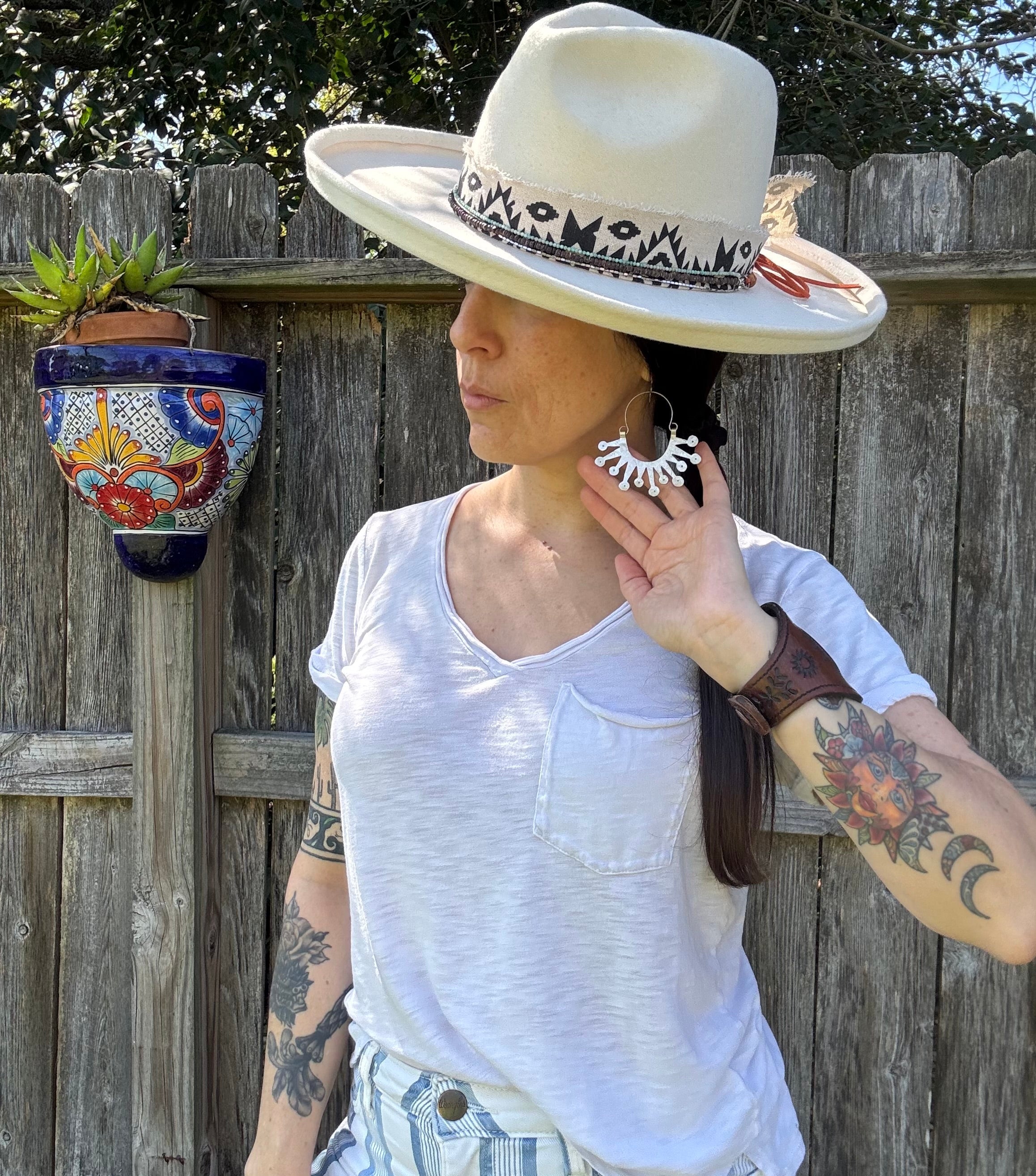Atomic Sunburst Hoop Earrings: Mid Century Modern Inspired