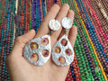 Colorful Fiesta Metal Drop Earrings: Handmade Confetti Statement Jewelry