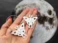 Handmade Luna Moth Hoop Earrings: Stainless Steel Insect Jewelry
