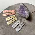 Solar Phase hammered bar earrings, celestial brass bar dangles