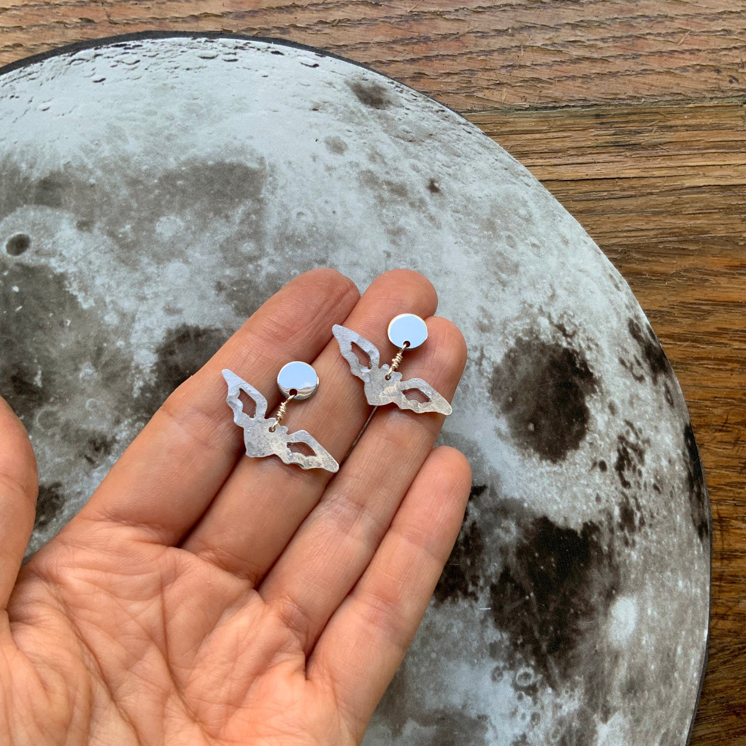 Bat Threader Earrings: Handmade Dangle Jewelry