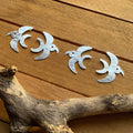 Handmade Sterling Silver Bird Post Earrings: Folk bird earring Design