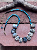 Dendritic Opal & Turquoise Necklace: Rustic Southwestern Style